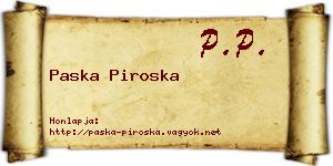 Paska Piroska névjegykártya